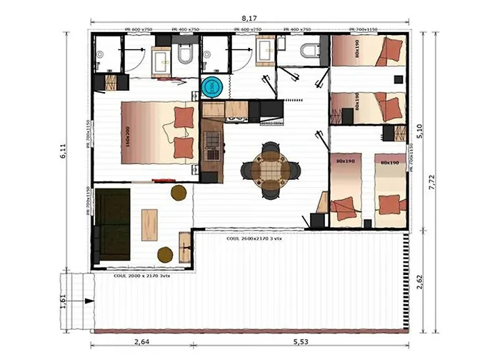 Spacieux 3 Avec Terrasse - Api-1-52-660 Camping Coulon